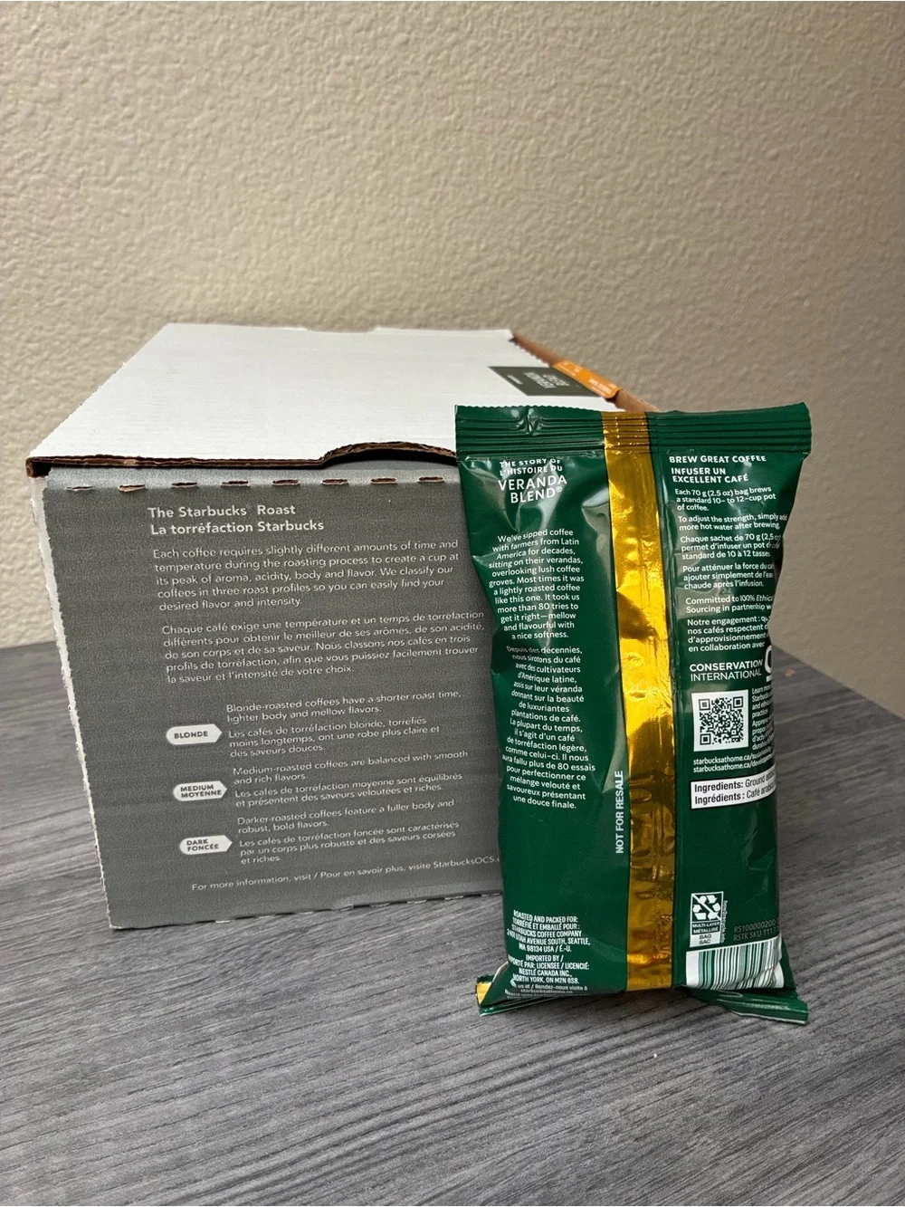 New Starbucks Veranda Blend Blonde Roast Ground Coffee Packets, 18 Count